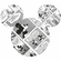 Självhäftande Fototapeter /Vägg Tatuering - Mickey Head Comic Cartoon - Storlek 125 X 125 Cm