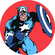 Självhäftande Fototapeter /Vägg Tatuering - Marvel Powerup Captain America - Storlek 125 X 125 Cm